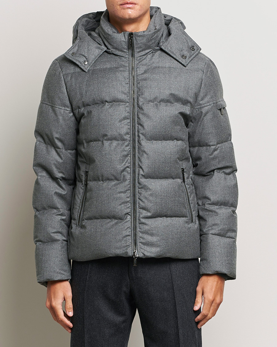 Uomini | Giacche | MooRER | Brett Wool/Cashmere Hooded Jacket Grey