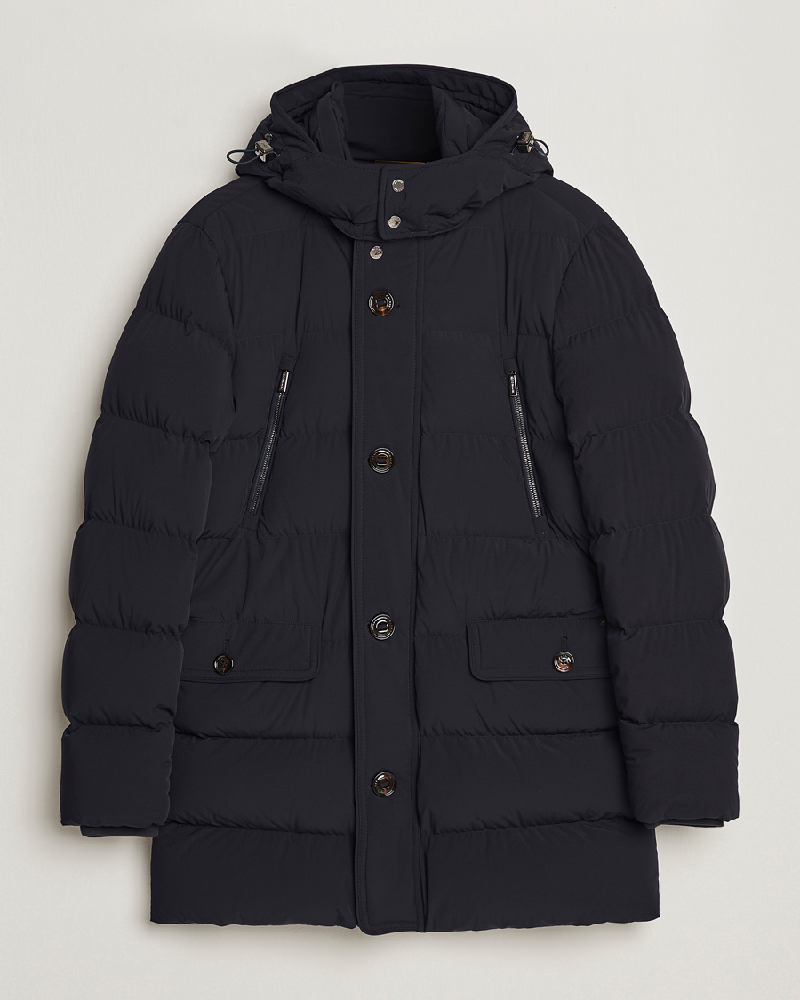 Uomini | Giacche | MooRER | Gorner Water resistant Nylon Parka Navy