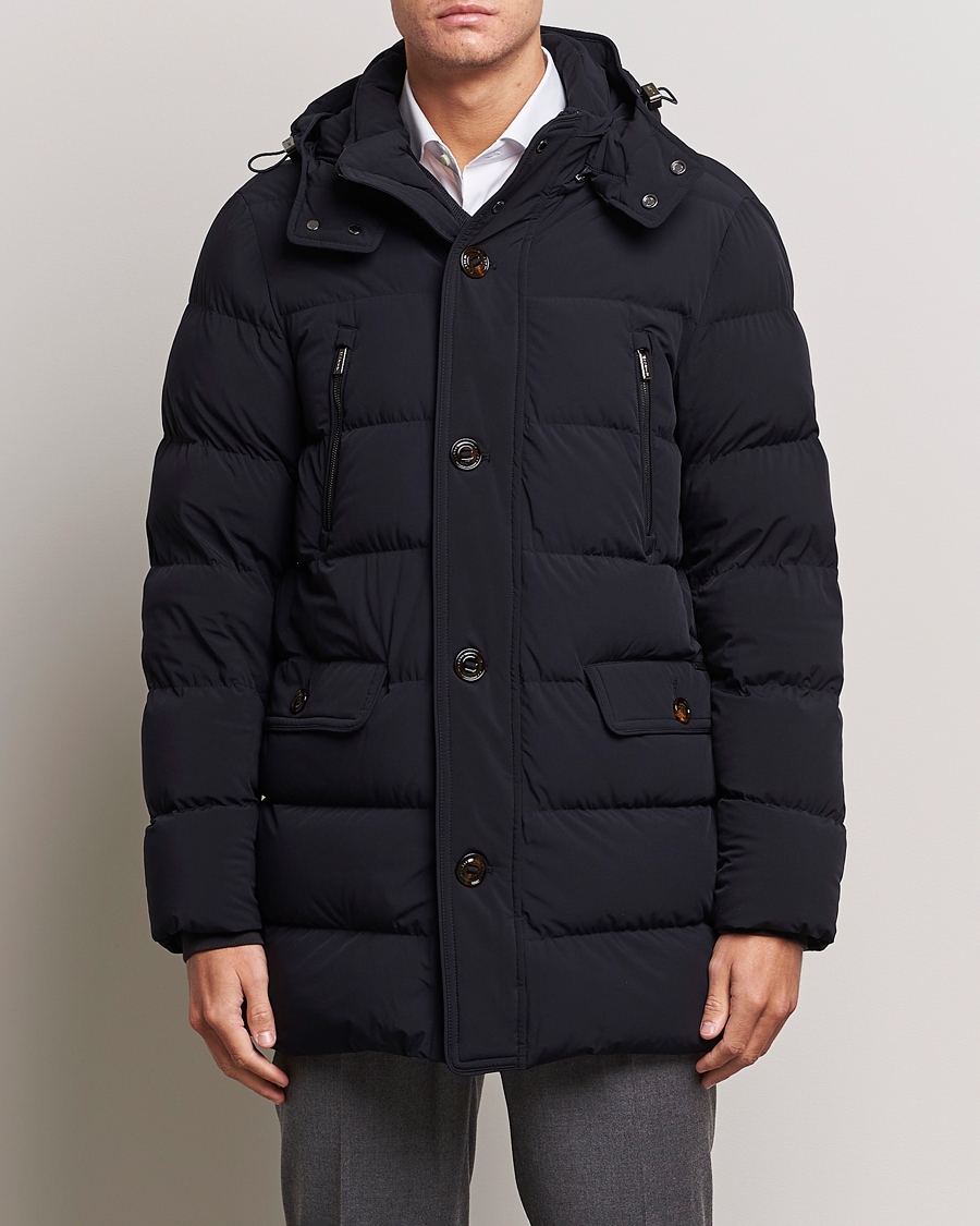 Uomini | Giacche | MooRER | Gorner Water resistant Nylon Parka Navy