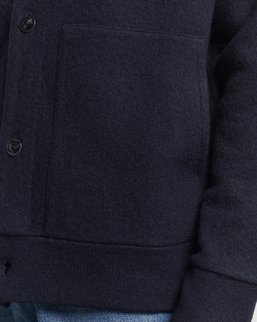 Uomini | Maglieria | NN07 | Ice Boiled Wool Cardigan Navy Blue
