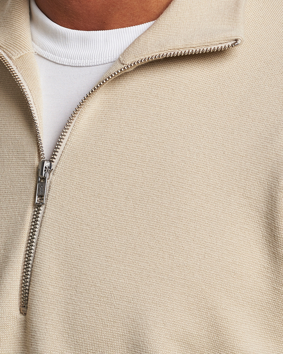 Uomini | Maglieria | NN07 | Harald Cotton/Modal Half Zip Ecru