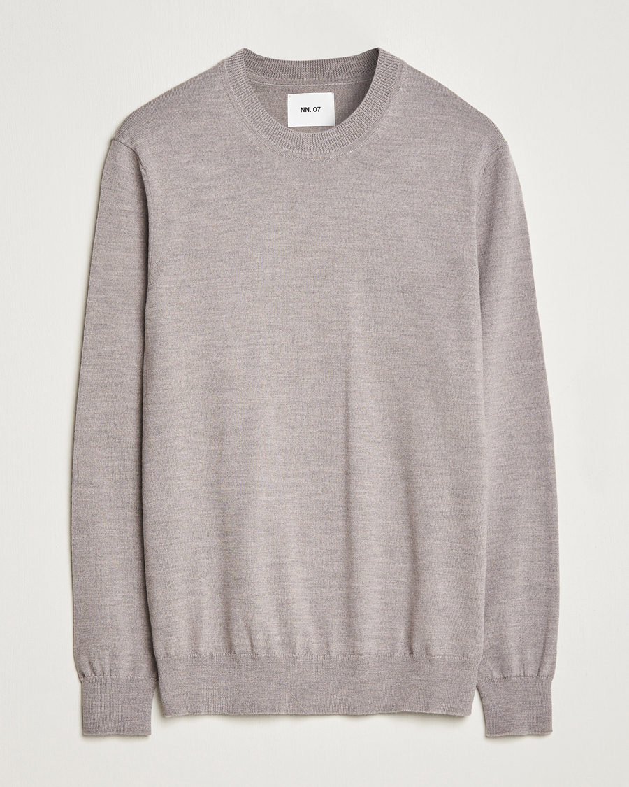 Uomini | Maglieria | NN07 | Ted Merino Crew Neck Pullover Stone Melange