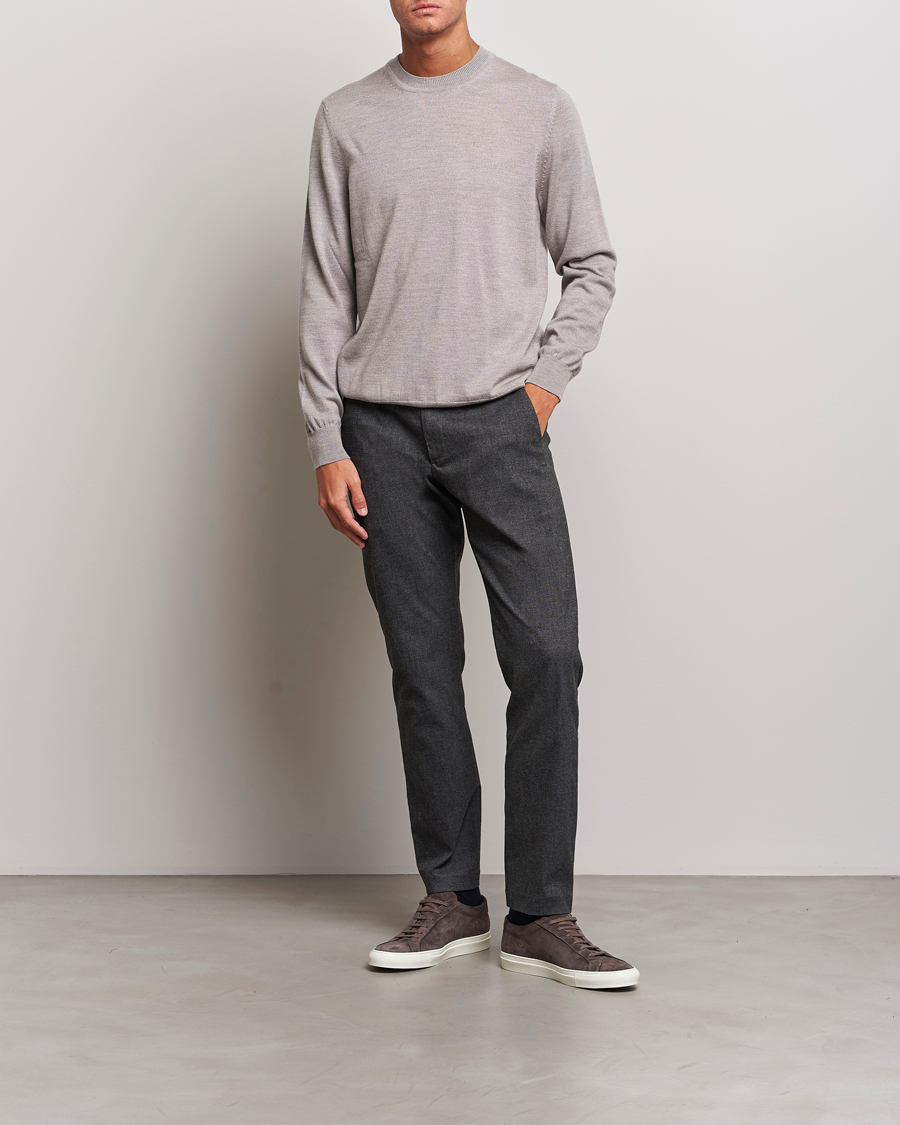 Uomini | Maglieria | NN07 | Ted Merino Crew Neck Pullover Stone Melange