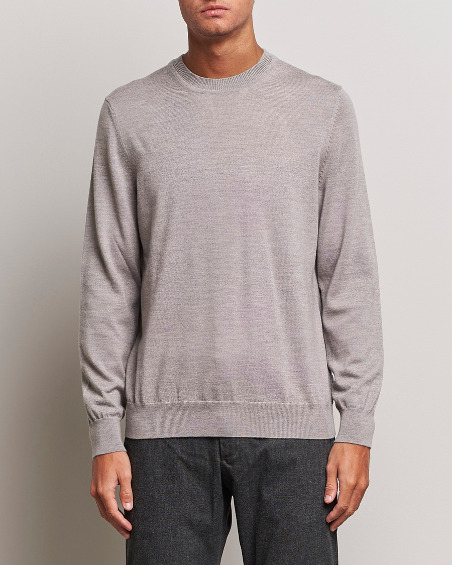 Uomini | Maglieria | NN07 | Ted Merino Crew Neck Pullover Stone Melange