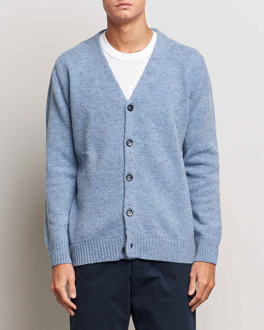 Uomini | Maglieria | NN07 | Nathan Brushed Cardigan Light Blue Melange