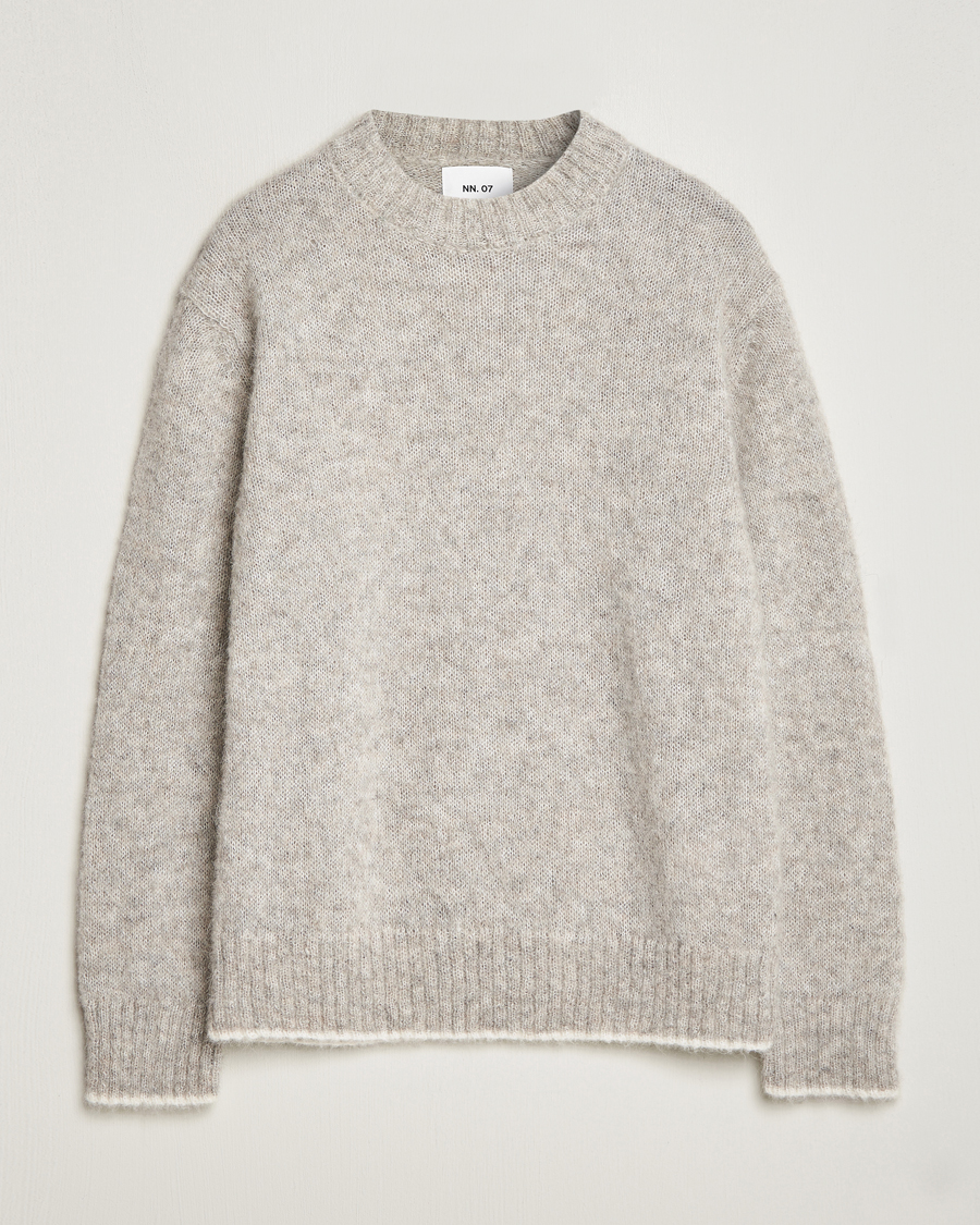 Uomini | Maglieria | NN07 | Jack Wool Crew Neck Sweater Light Grey Melange