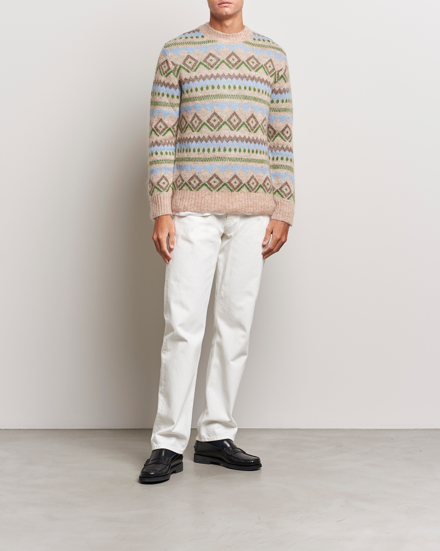 Uomini | Maglieria | NN07 | Morgan Wool Fairisle Sweater Nature Melange