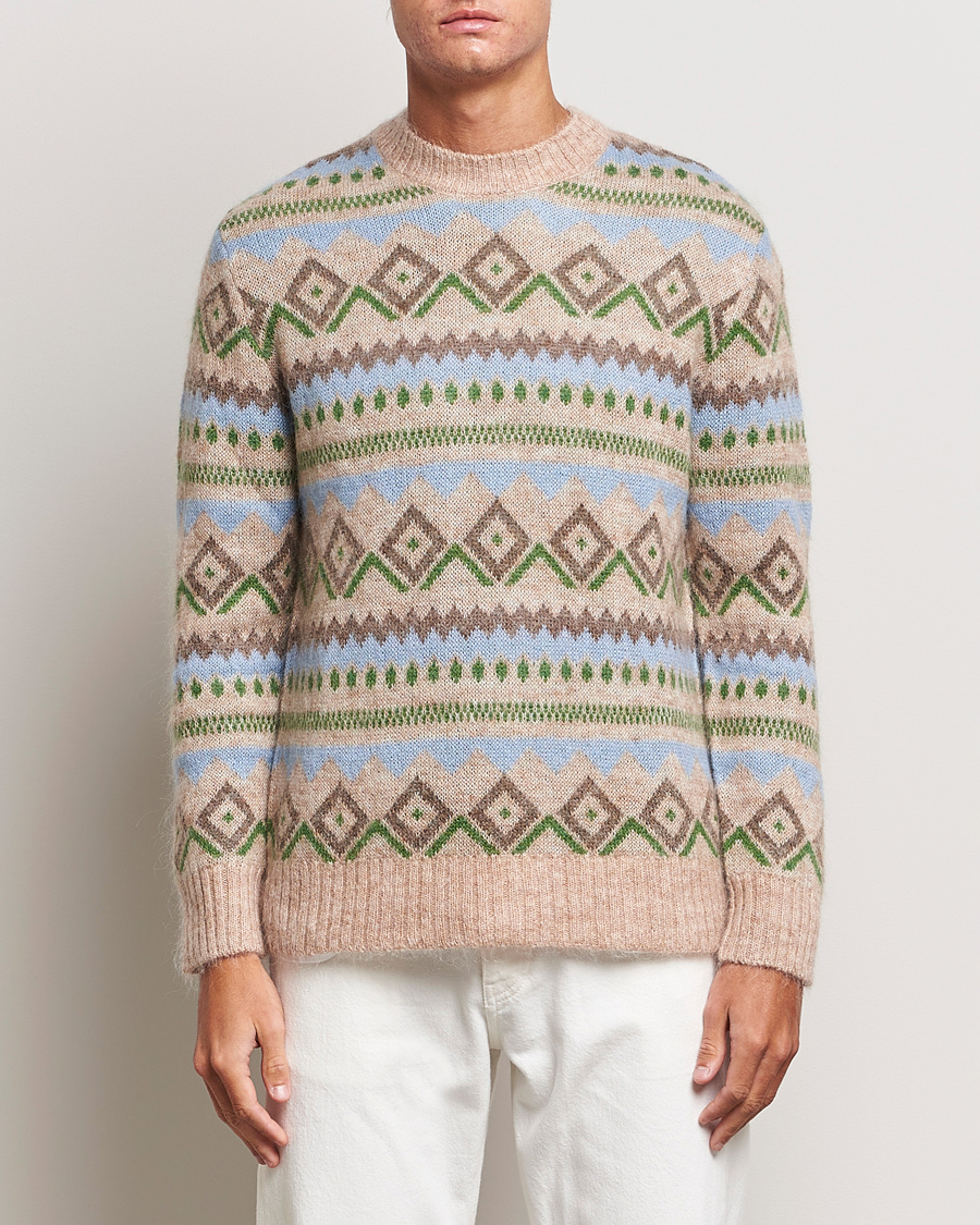 Uomini | Maglieria | NN07 | Morgan Wool Fairisle Sweater Nature Melange