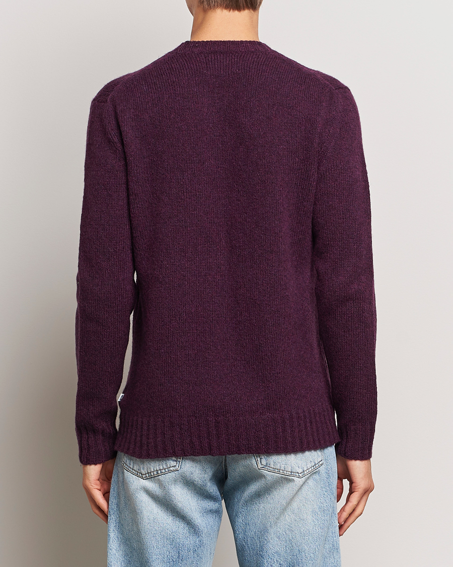 Uomini | Maglieria | NN07 | Lee Brushed Wool Crew Neck Plum