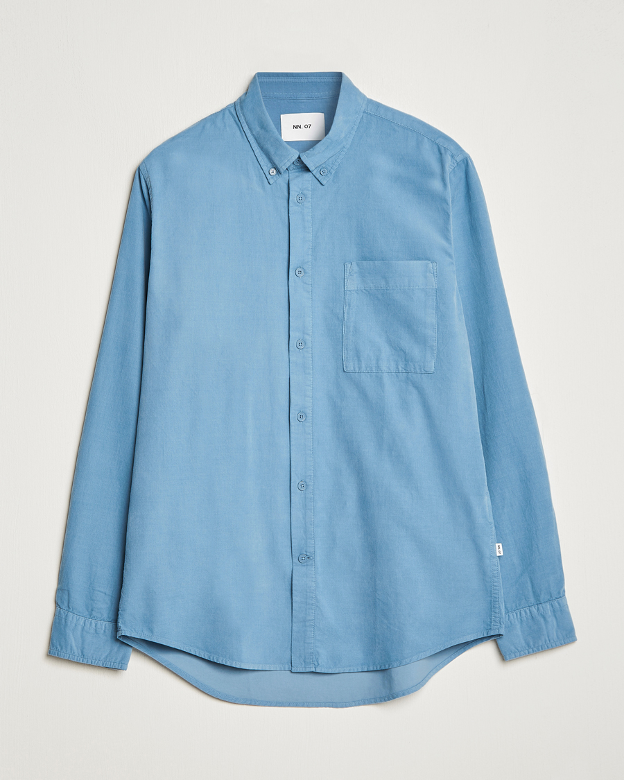Uomini | Camicie | NN07 | Arne Baby Cord Shirt Dust Blue