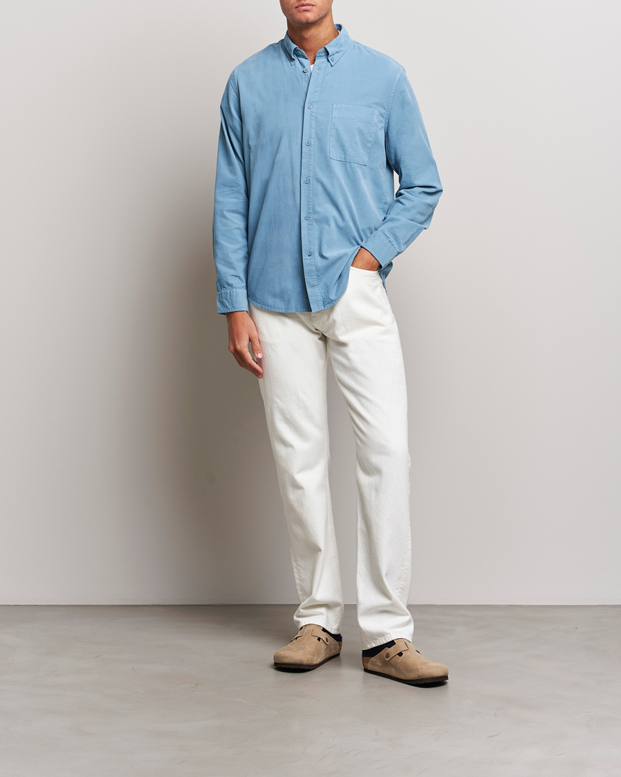 Uomini | Camicie | NN07 | Arne Baby Cord Shirt Dust Blue