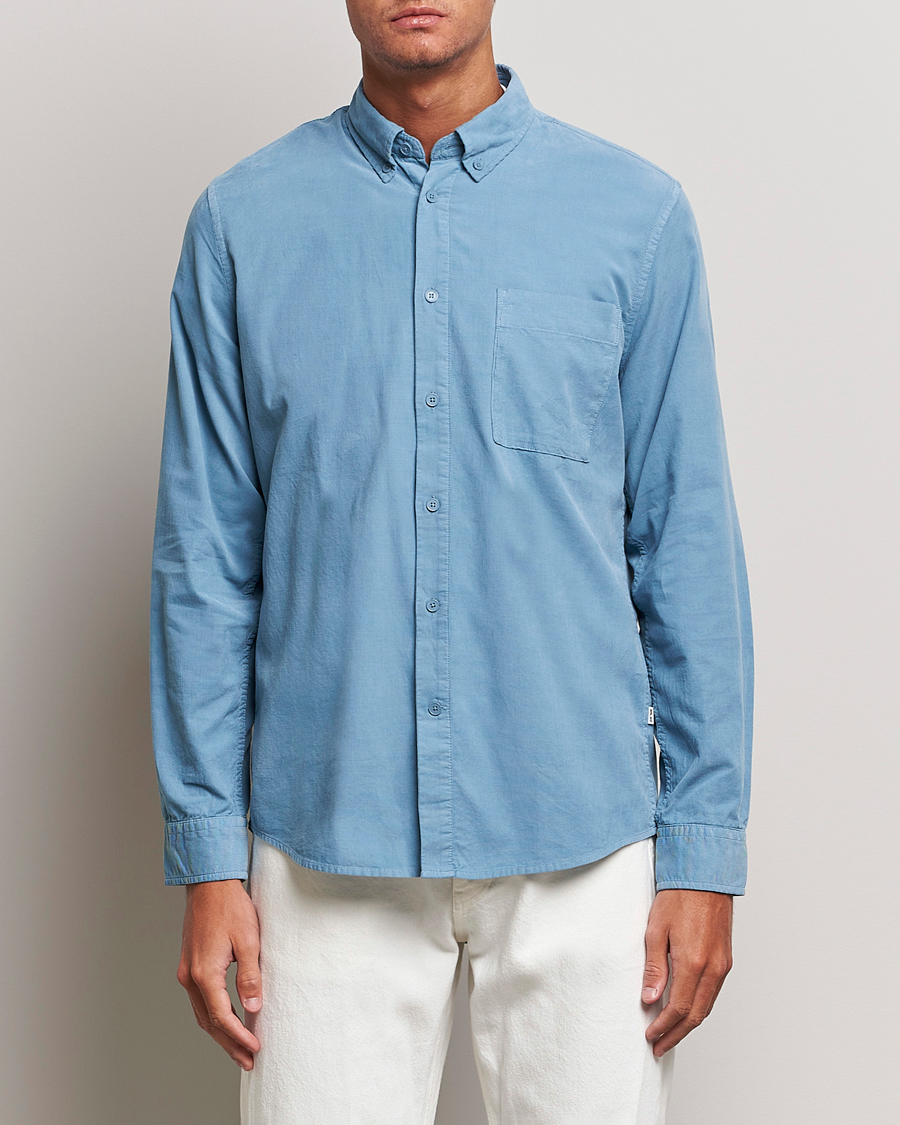 Uomini | Camicie | NN07 | Arne Baby Cord Shirt Dust Blue
