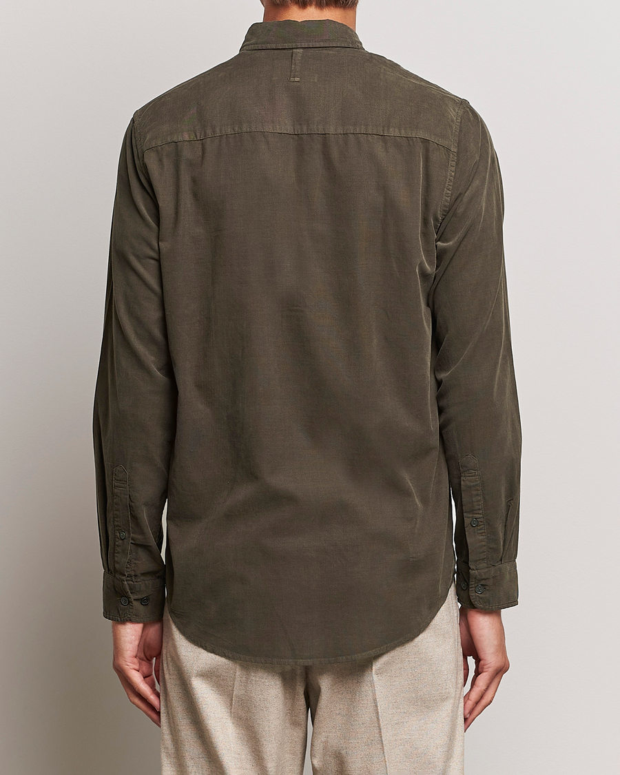 Uomini | Camicie | NN07 | Arne Baby Cord Shirt Dark Army