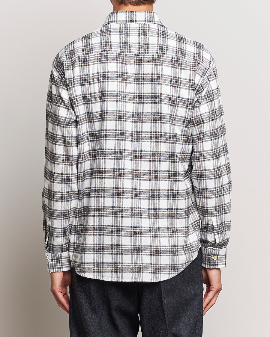 Uomini | Camicie | NN07 | Deon Brushed Flannel Checked Shirt Cream/Brown