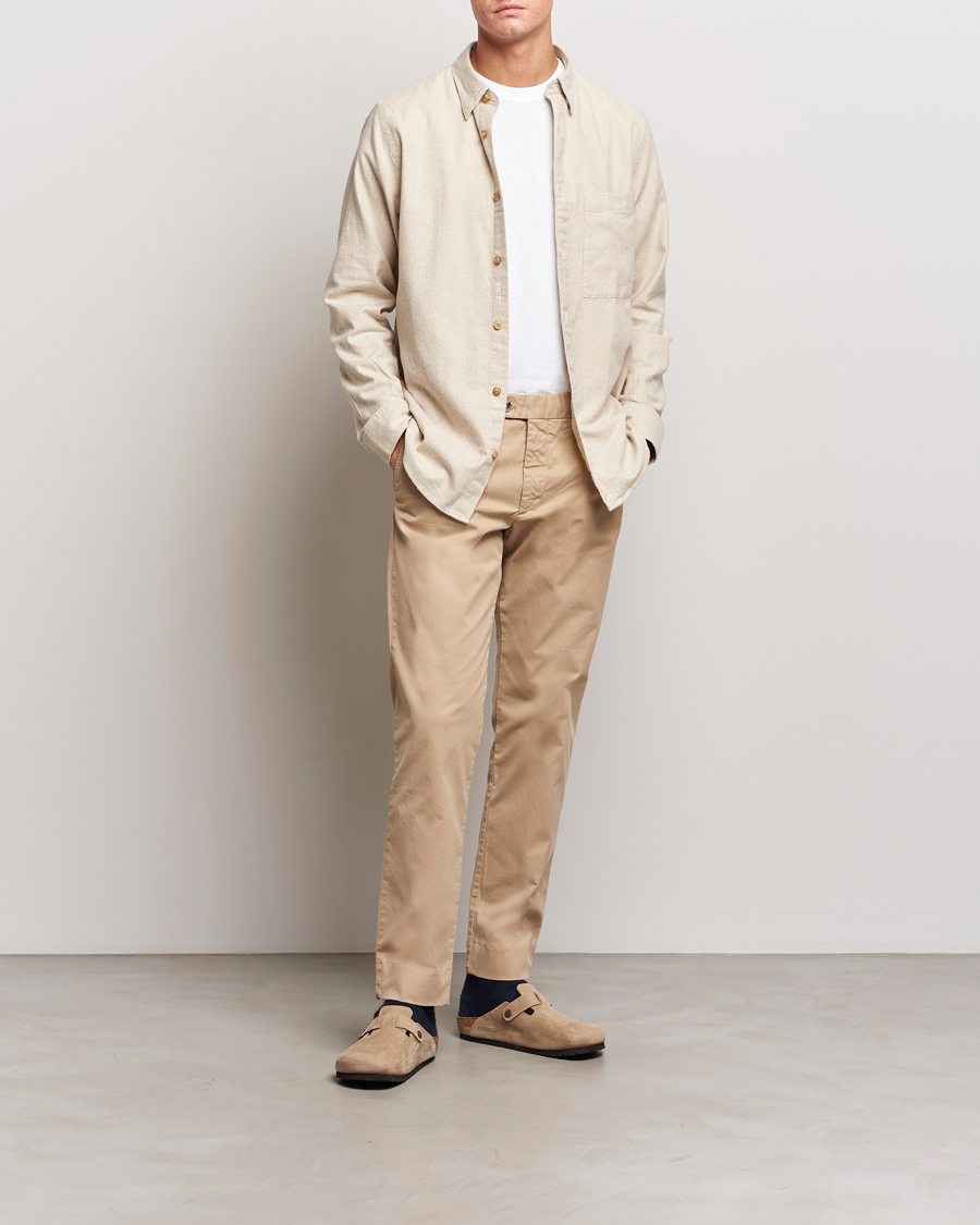 Uomini | Camicie | NN07 | Cohen Brushed Flannel Shirt Off White
