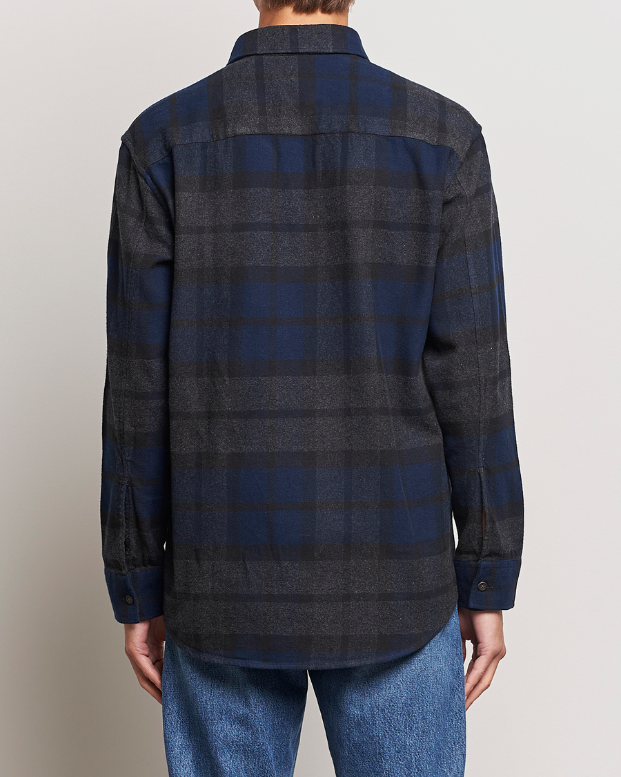Uomini | Camicie | NN07 | Freddie Checked Overshirt Navy/Grey