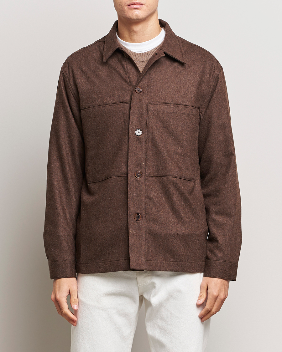 Uomini | Camicie | NN07 | Isak Pocket Overshirt Demitasse Brown