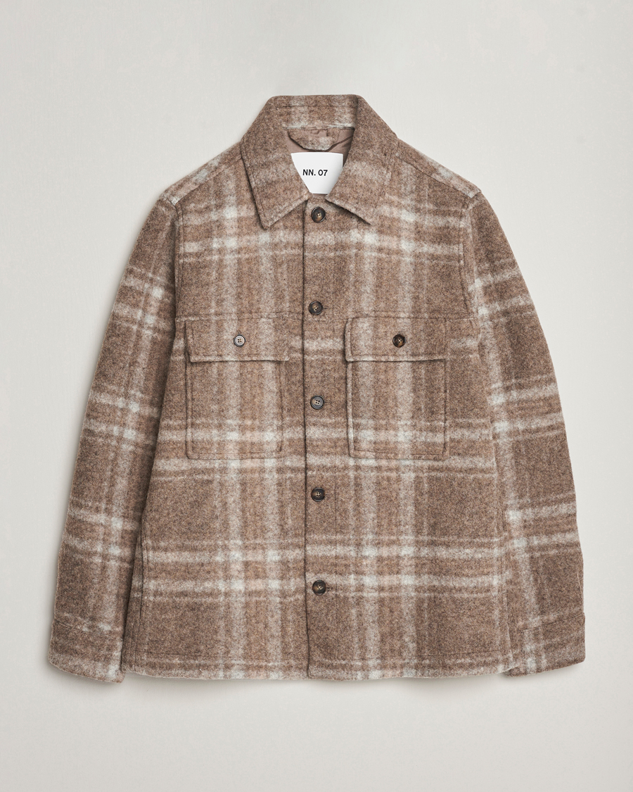 Uomini | Giacche | NN07 | Wilas Checked Shirt Jacket Brown