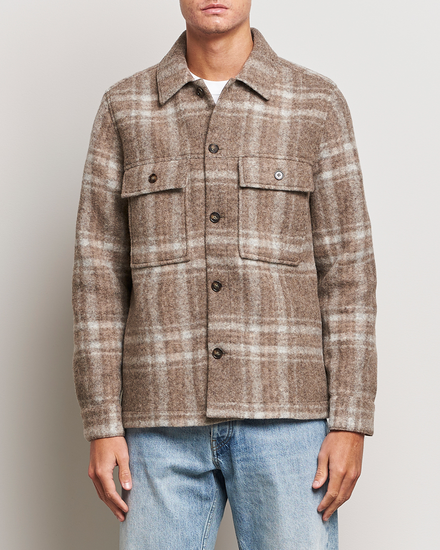 Uomini | Giacche | NN07 | Wilas Checked Shirt Jacket Brown