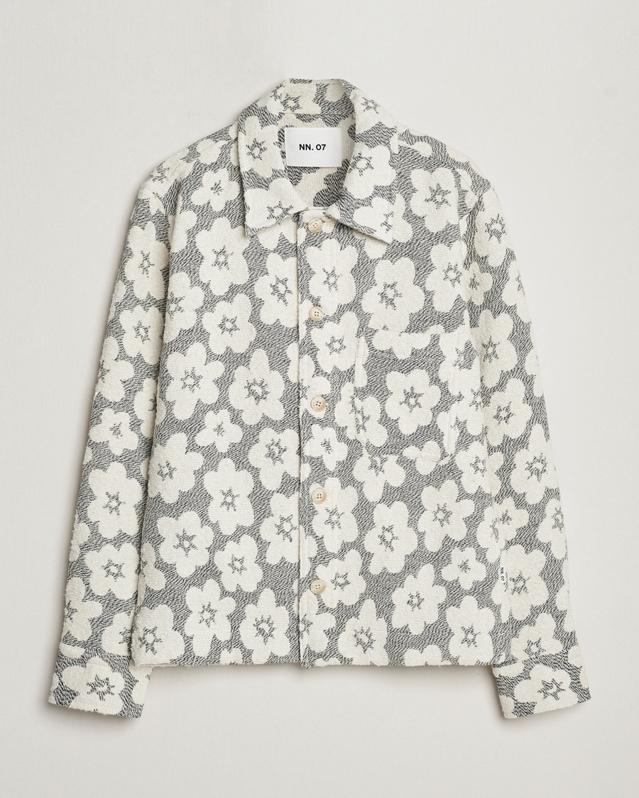 Uomini | Giacche | NN07 | Rahim Flower Shirt Jacket White/Black