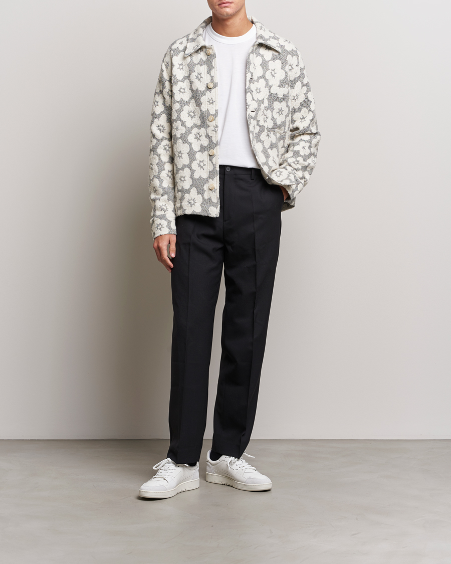 Uomini | Giacche | NN07 | Rahim Flower Shirt Jacket White/Black