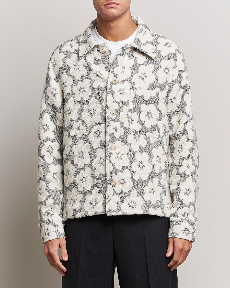 Uomini | Giacche | NN07 | Rahim Flower Shirt Jacket White/Black