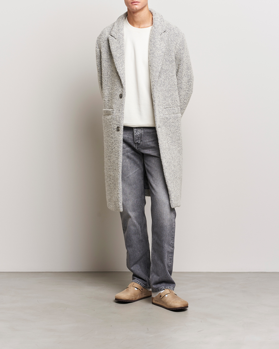 Uomini | Giacche | NN07 | Fulvio Herringbone Coat Ecru