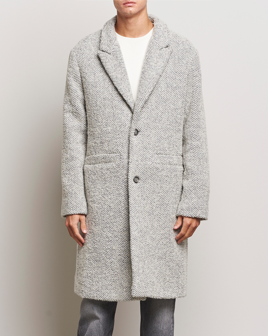 Uomini | Giacche | NN07 | Fulvio Herringbone Coat Ecru