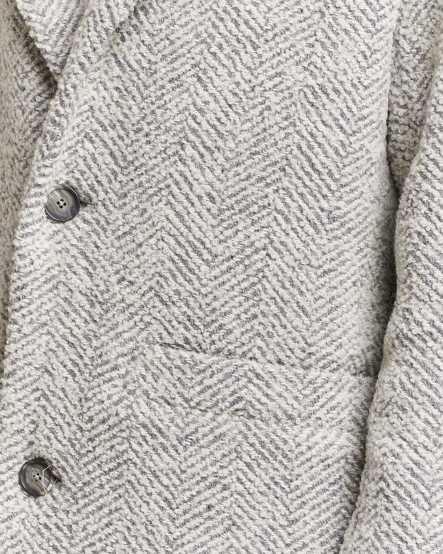 Uomini | Giacche | NN07 | Fulvio Herringbone Coat Ecru