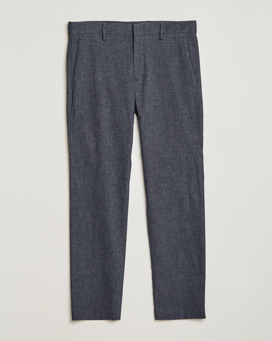 Uomini | Pantaloni | NN07 | Theo Brushed Cotton Trousers Navy Blue