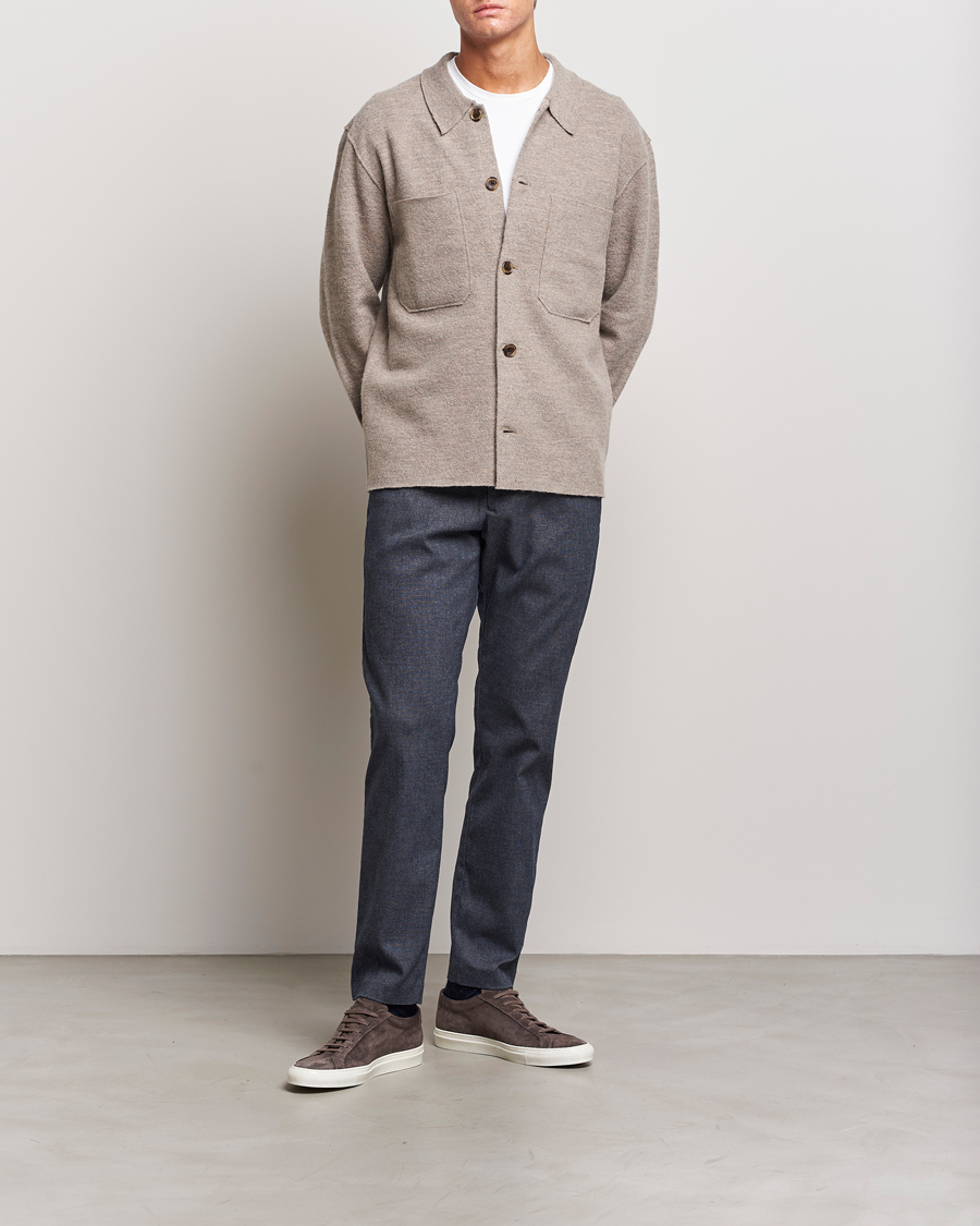 Uomini | Pantaloni | NN07 | Theo Brushed Cotton Trousers Navy Blue