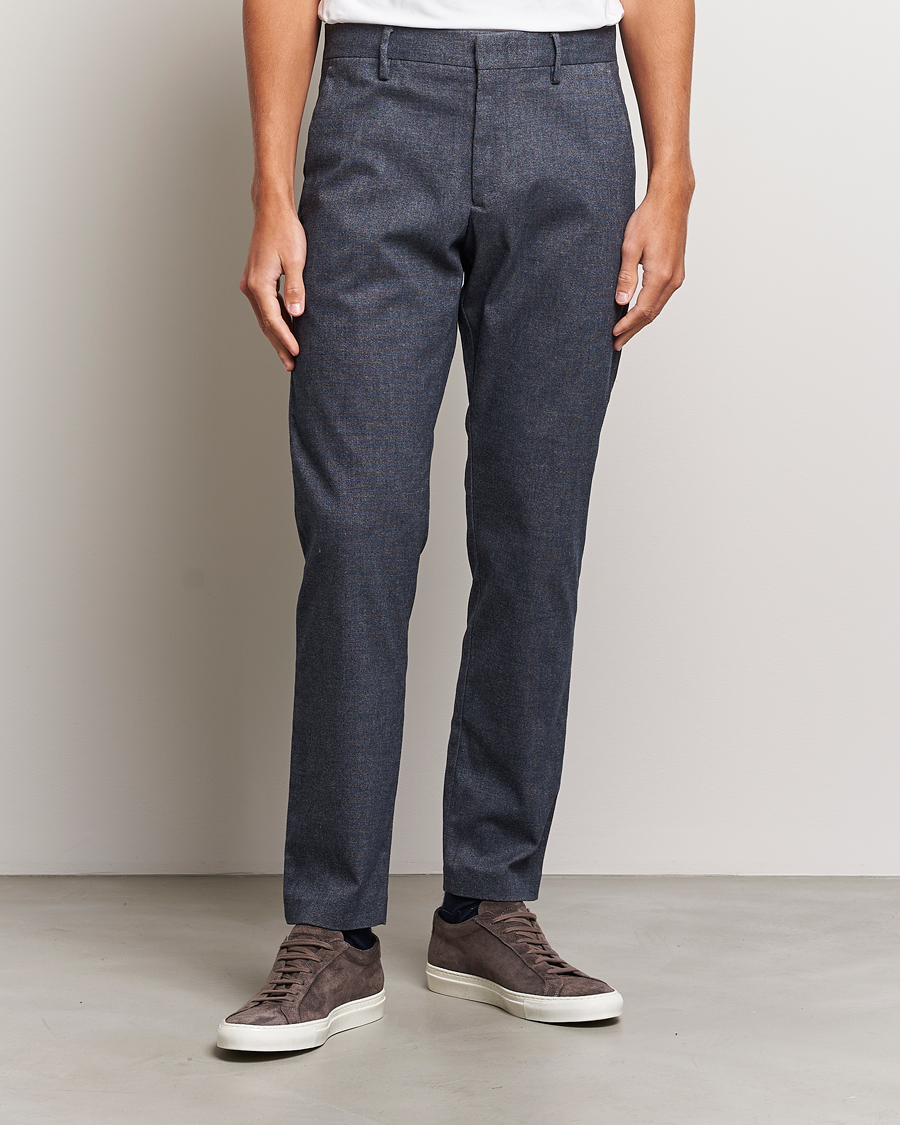 Uomini | Pantaloni | NN07 | Theo Brushed Cotton Trousers Navy Blue