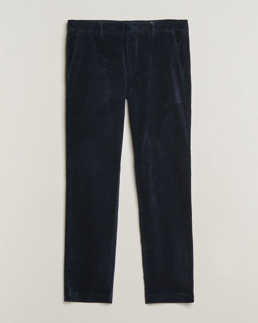 Uomini | Pantaloni | NN07 | Theo Regular Fit Corduroy Chinos Navy Blue