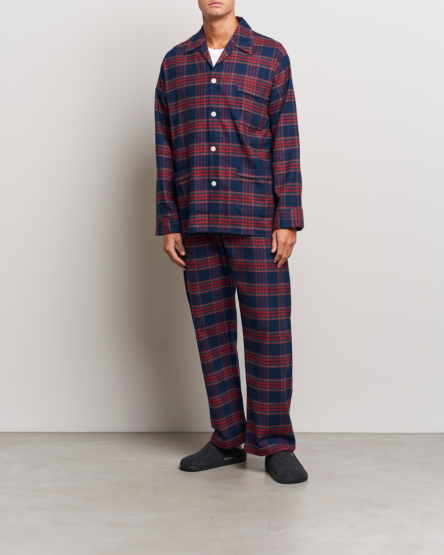 Uomini | Accappatoi & Pigiami | Derek Rose | Cotton Flannel Checked Pyjama Set Multi