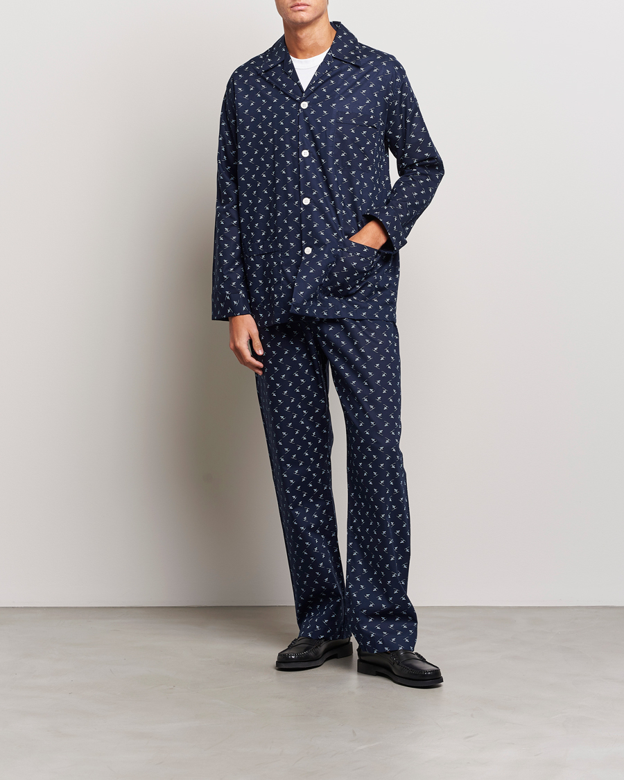 Uomini | Accappatoi & Pigiami | Derek Rose | Cotton Ski Pyjama Set Navy