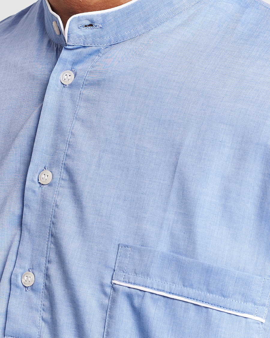 Uomini | Derek Rose Cotton Pullover Nightshirt Light Blue | Derek Rose | Cotton Pullover Nightshirt Light Blue