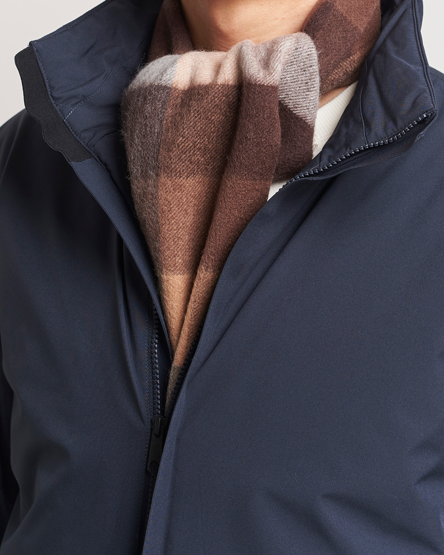 Uomini | Amanda Christensen Merino Wool Block Check Scarf Brown Multi | Amanda Christensen | Merino Wool Block Check Scarf Brown Multi