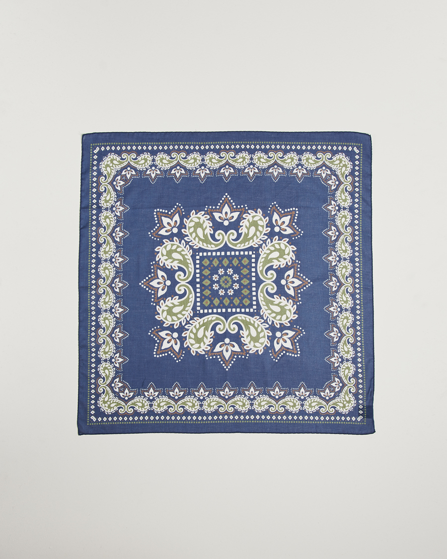 Uomini | Amanda Christensen Cotton Voilé Printed Flower Bandana Navy | Amanda Christensen | Cotton Voilé Printed Flower Bandana Navy