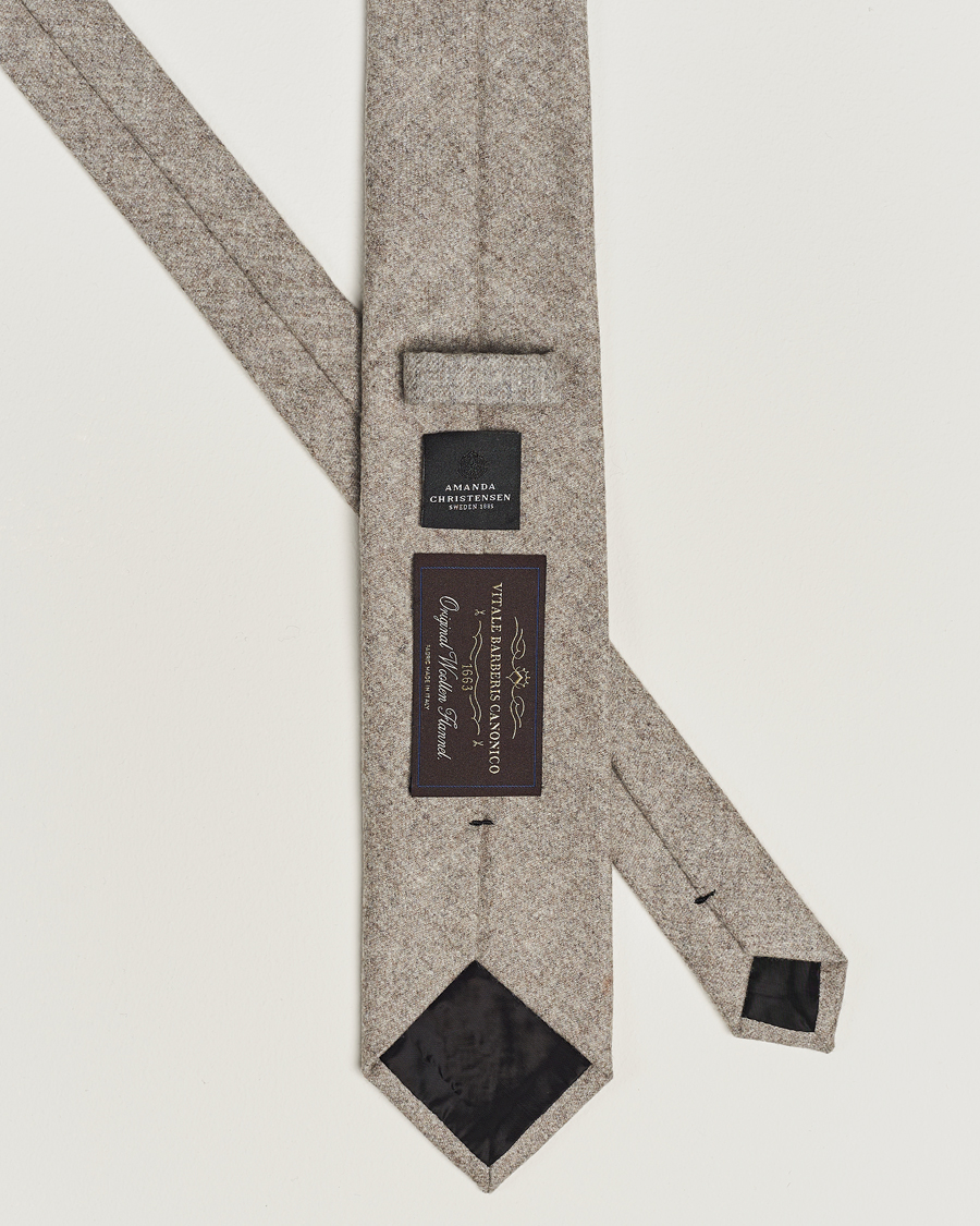 Uomini | Cravatte | Amanda Christensen | Wool Flannel 8cm Tie Beige