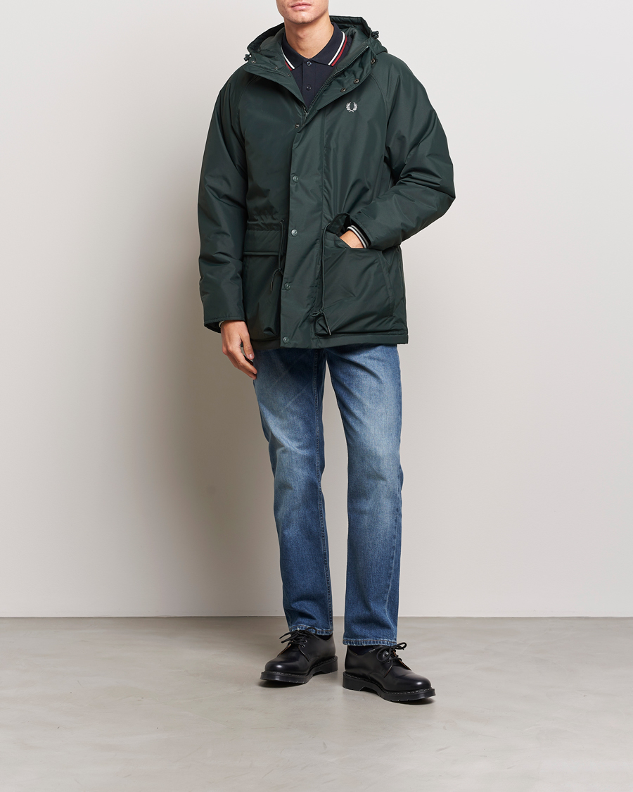 Uomini | Giacche | Fred Perry | Padded Zip Through Parka Night Green