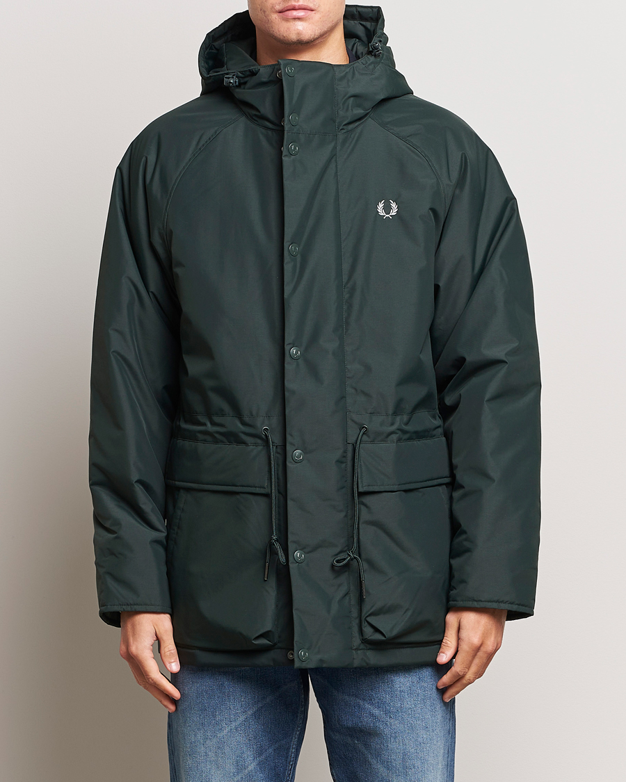 Uomini | Giacche | Fred Perry | Padded Zip Through Parka Night Green