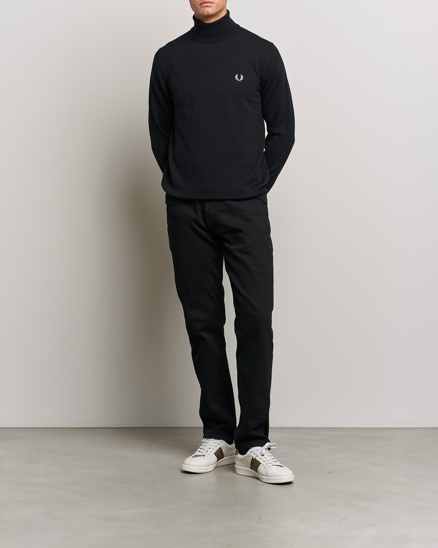 Uomini | Maglieria | Fred Perry | Classic Rollnock Jumper Black