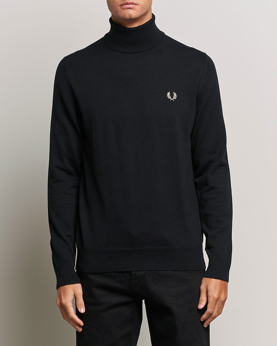 Uomini | Maglieria | Fred Perry | Classic Rollnock Jumper Black