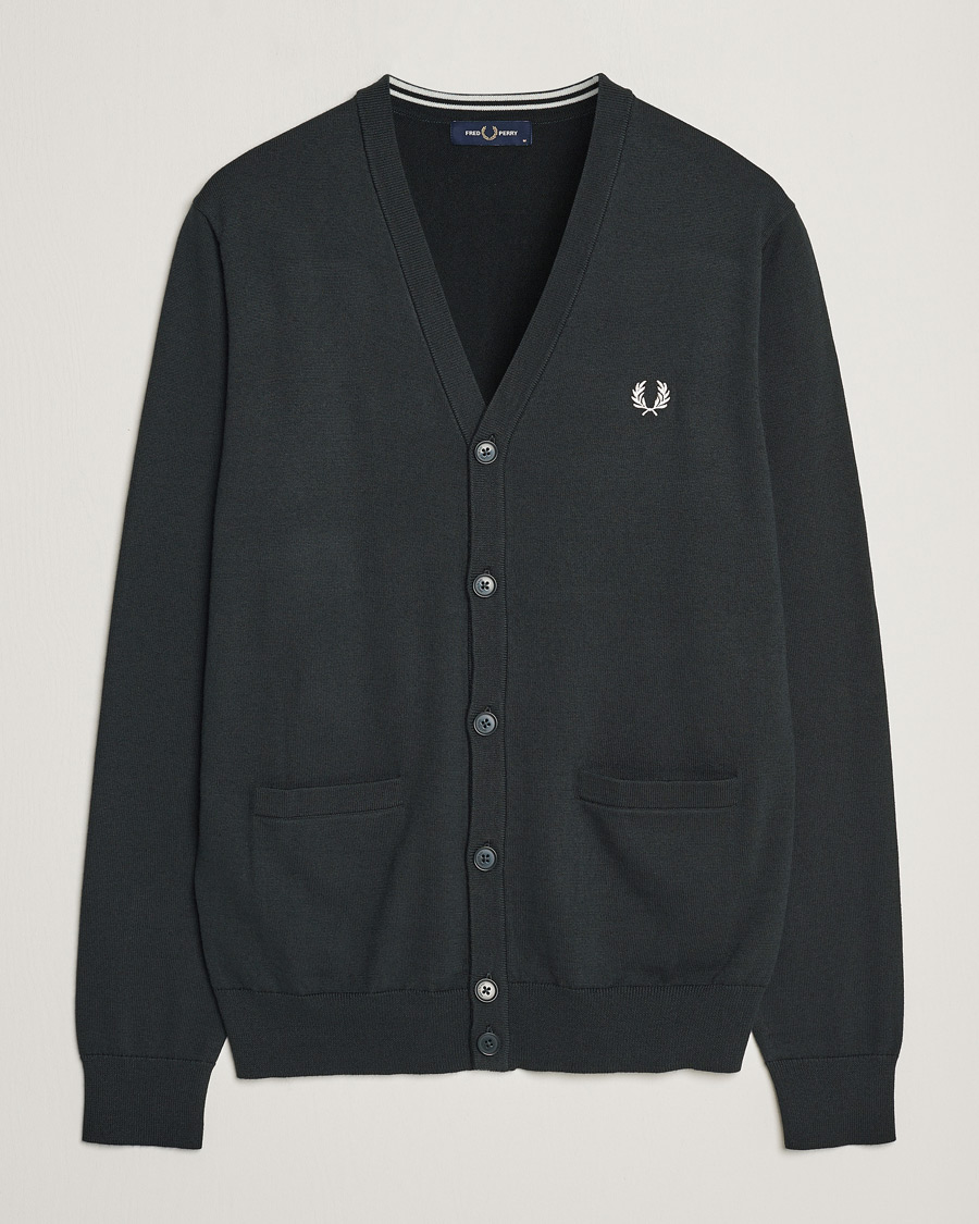 Uomini | Maglieria | Fred Perry | Knitted Cardigan Night Green