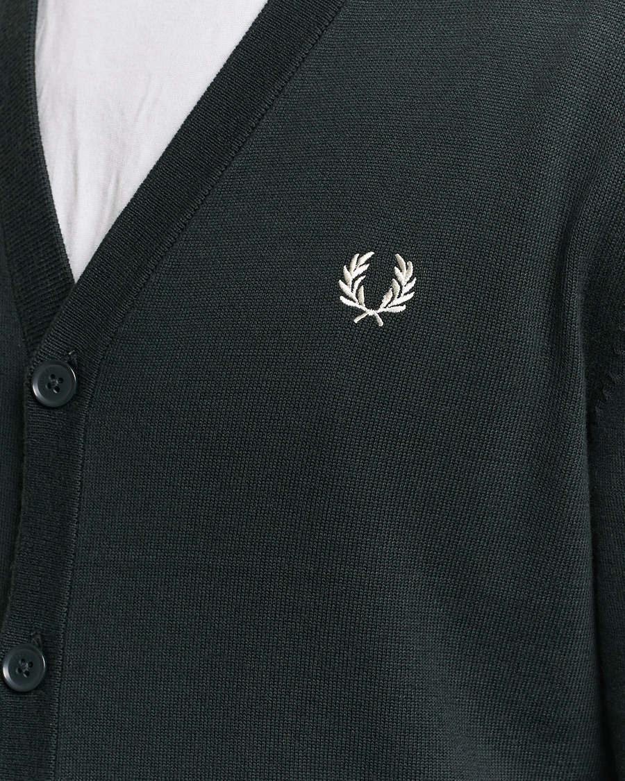 Uomini | Maglieria | Fred Perry | Knitted Cardigan Night Green