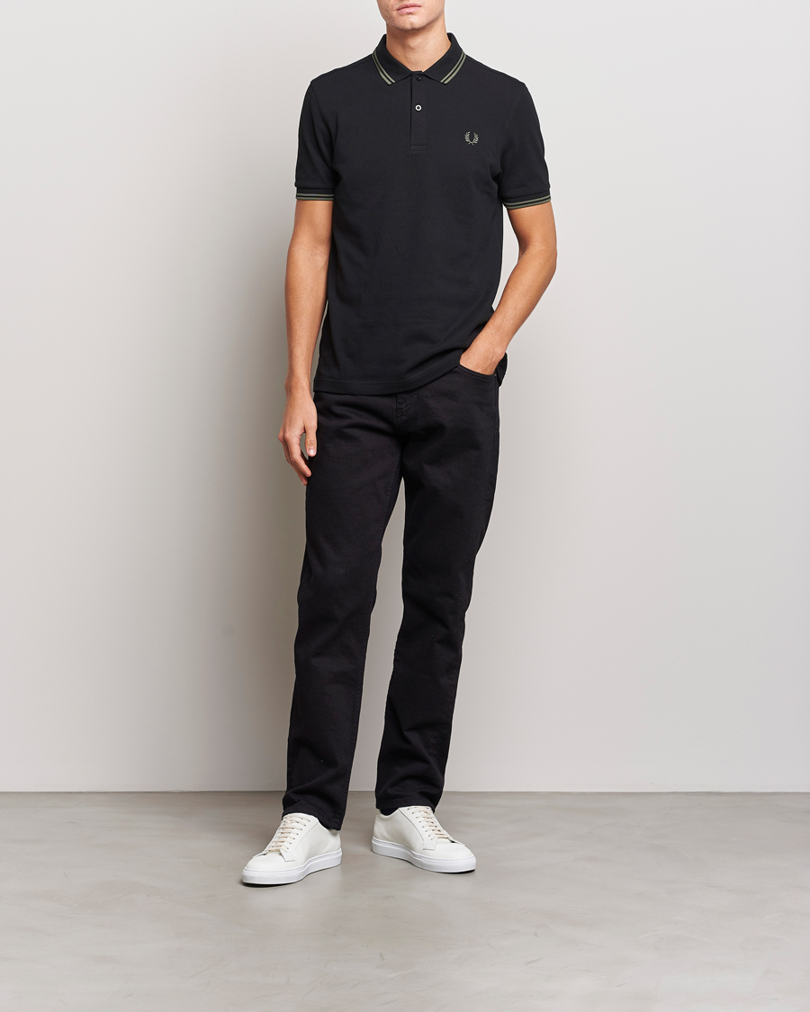 Uomini | Polo | Fred Perry | Twin Tipped Polo Shirt Black