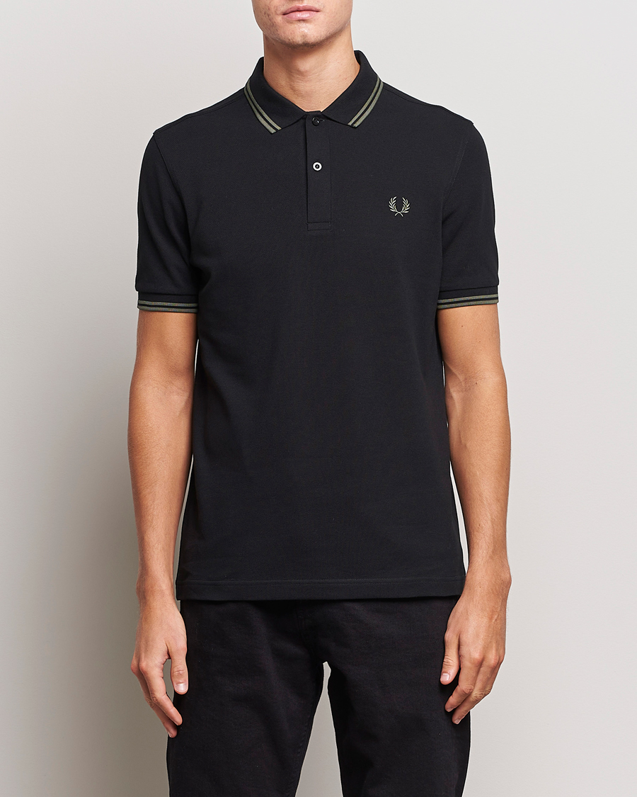 Uomini | Polo | Fred Perry | Twin Tipped Polo Shirt Black