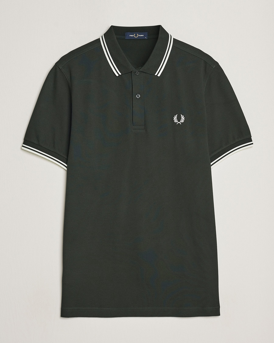 Uomini | Polo | Fred Perry | Twin Tipped Polo Shirt Night Green