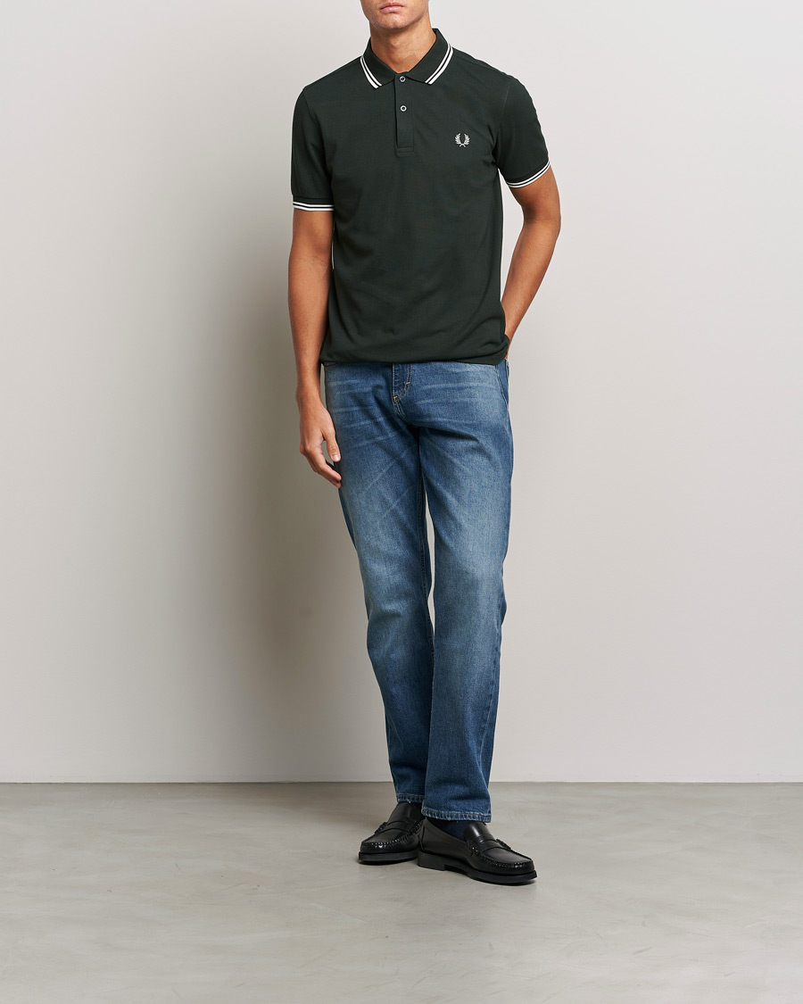 Uomini | Polo | Fred Perry | Twin Tipped Polo Shirt Night Green