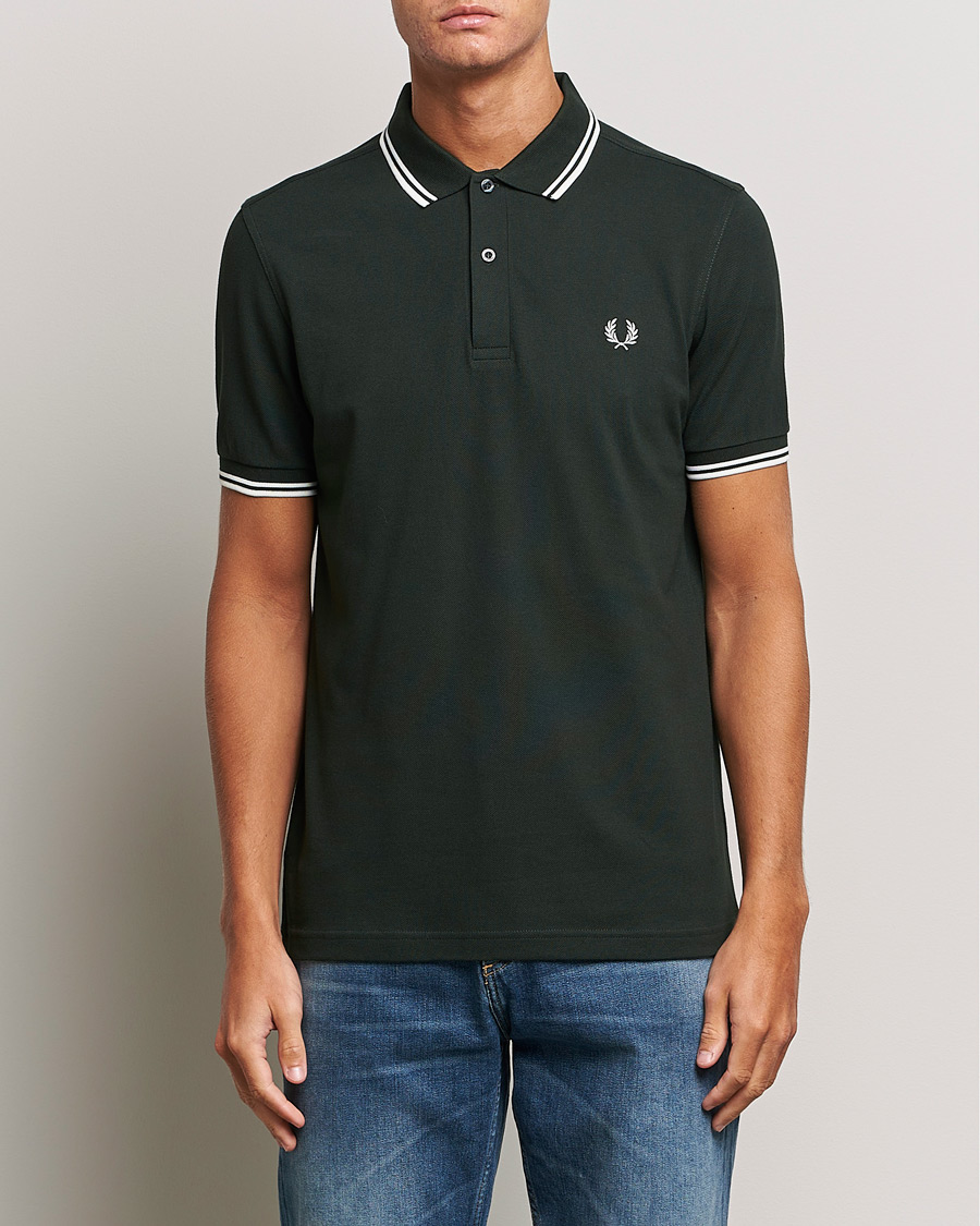 Uomini | Polo | Fred Perry | Twin Tipped Polo Shirt Night Green